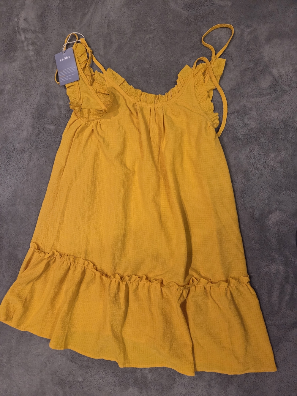 Yellow Ruffle Hem Sundress